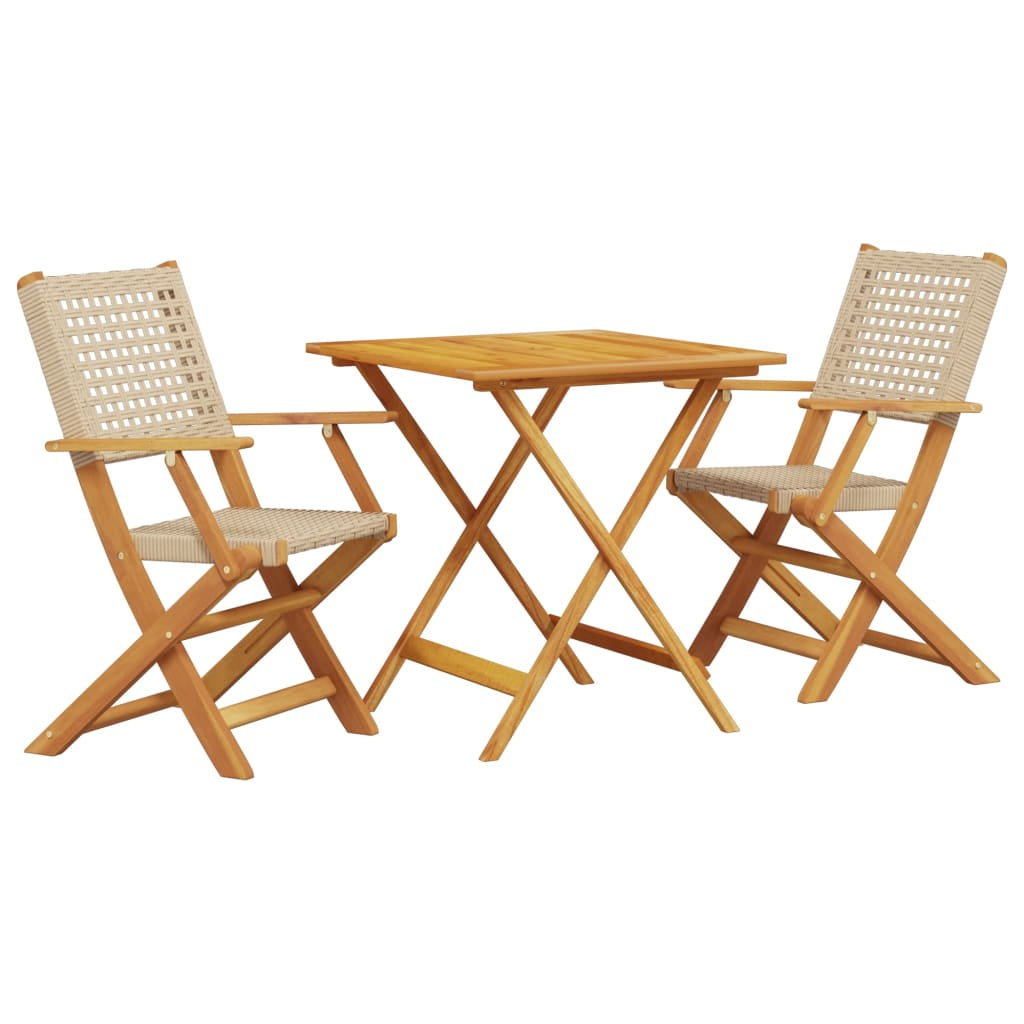 12 2 - Person Wood Patio Dining Set with Square Table