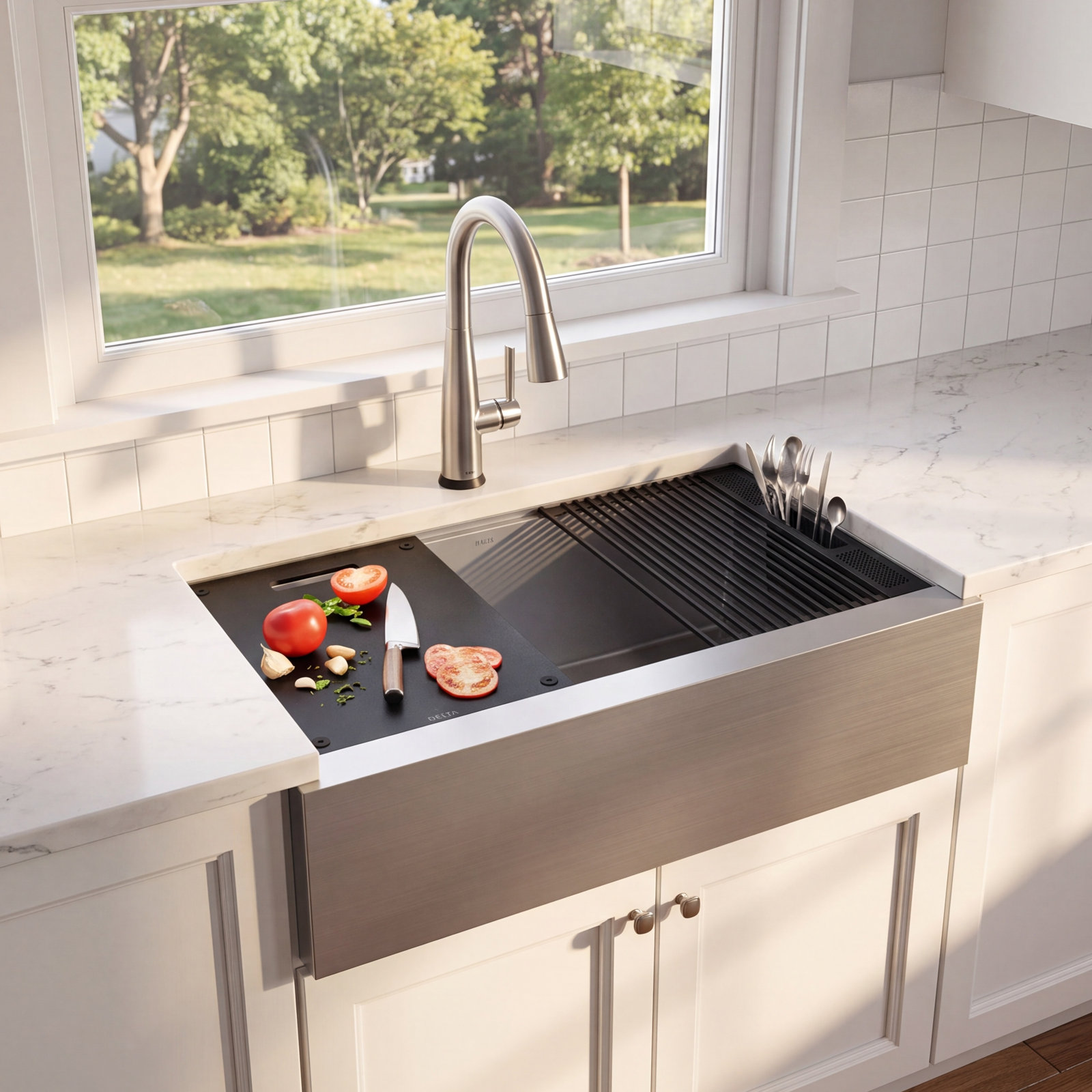 Rivet™ 33" Workstation Farmhouse Kitchen Sink