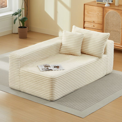 57.7 No-Assembly Faux Fur Chaise Lounge Indoor Sofa by Mercer41