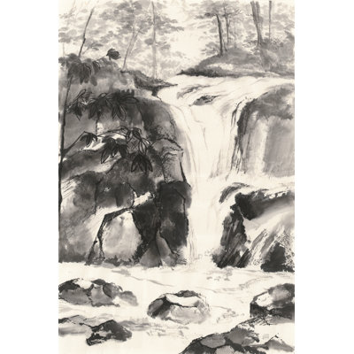 Sumi Waterfall IV by Chris Paschke - Wrapped Canvas Painting