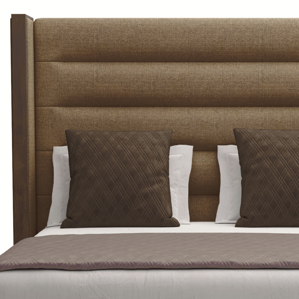 Ally Wingback Bed, Brown Flax Revolution®, Queen
