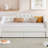 Beige Linen Upholstered Twin Xl Daybed With Led Lighting, 2 Drawers, And Wood Construction For Bedroom Upholstery, Belt, Support Mattress Longevity-1647959873