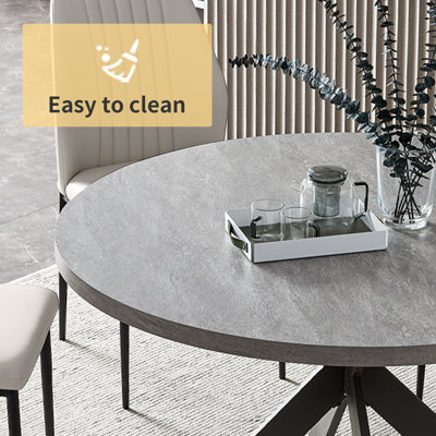 Cappelletti Round Steel Pedestal Dining Table Set
