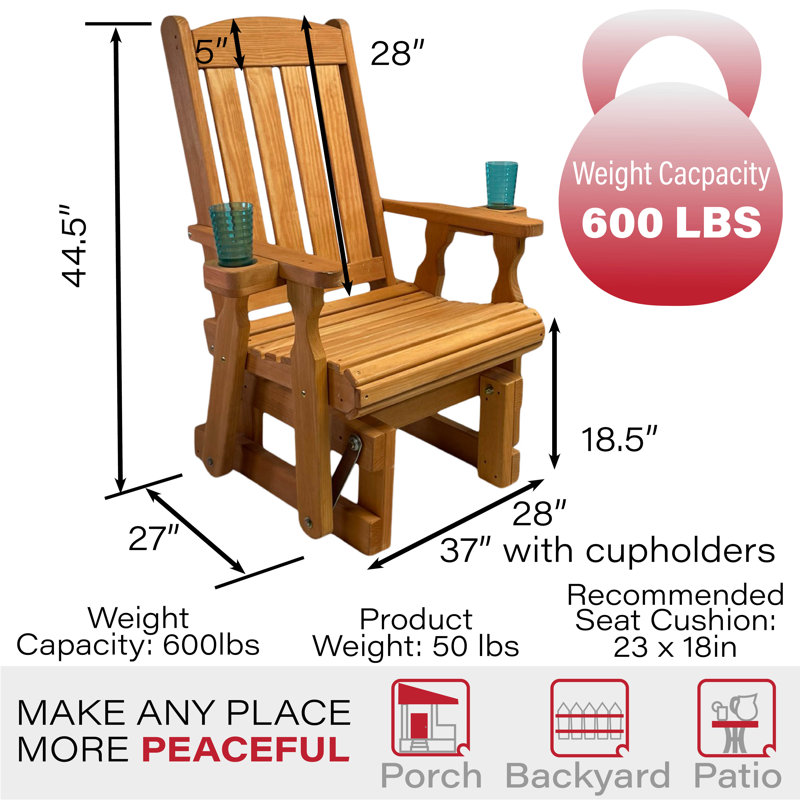Outdoor Glider, Cedar Stain