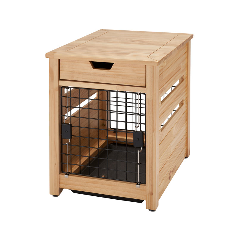 Abasi Wood Furniture Style Crate with 1 Door, Natural