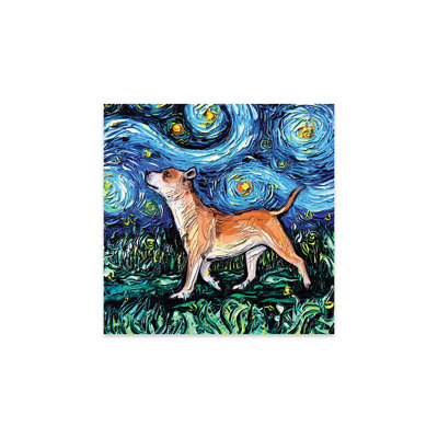 Staffordshire Bull Terrier «Night On Plastique / Acrylique» par Aja Treves, peinture