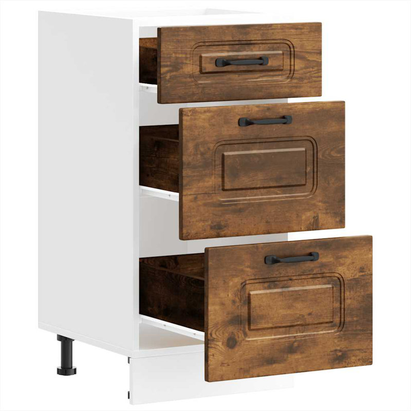 Kitchen Base Cabinet Kalmar Engineered Wood, Smoked Oak