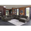 Canapé modulaire d'angle rembourré 8 places avec console et deux repose-pieds Modern-985135720