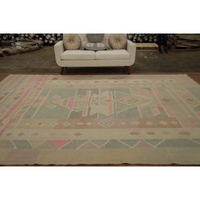 Tapis kilim en laine tissé à la main 9 x 12