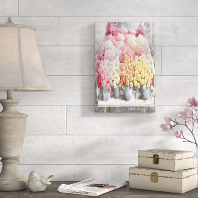 Camion fleurs délavées, reproduction sur toile