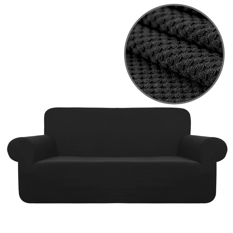Housse pour canapé à coussins carrés/rectangulaires, Noir