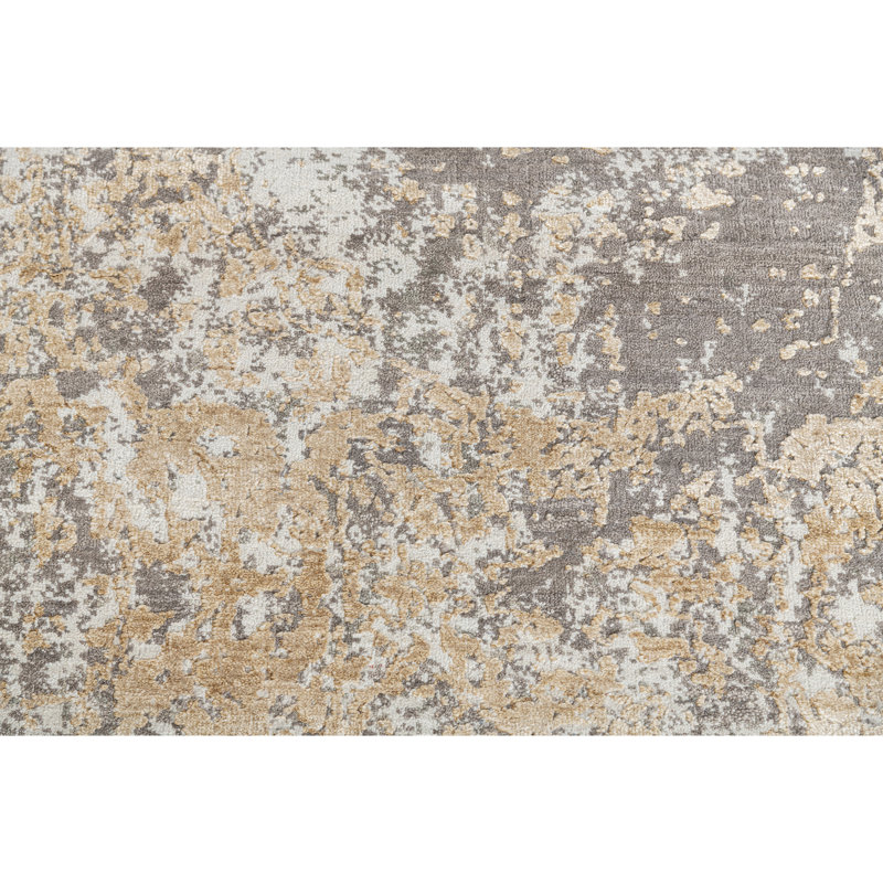 Handmade Silk and Wool Abstract Area Rug