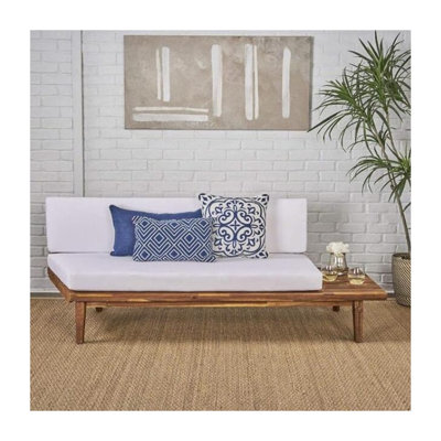 Hillcrest 2-Seater Right-Facing Sofa with Acacia Wood Frame in White