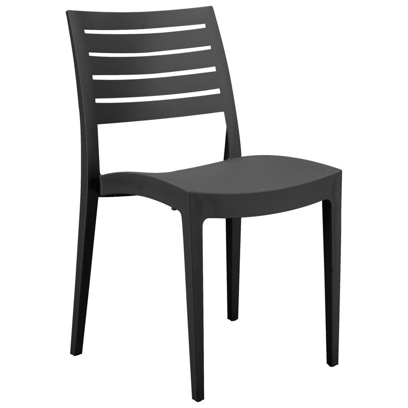 Chaise d'appoint d'extérieur Agrim, Noir