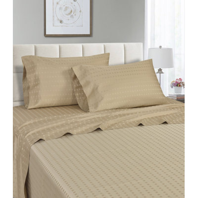 Egyptian Cotton Sateen Striped Sheet Set
