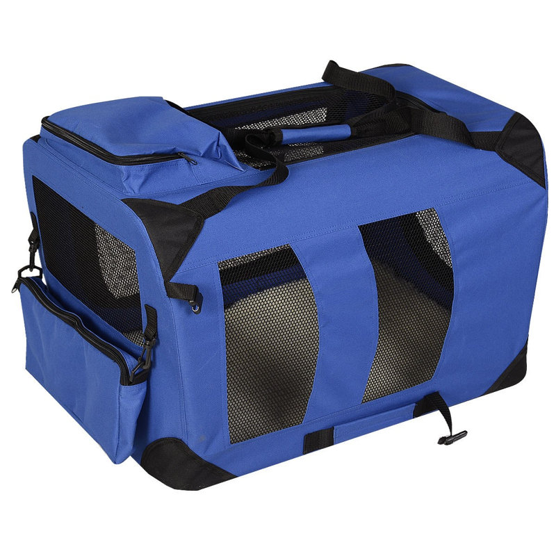 Mairead Collapsible Soft-Sided Crate with 1 Door, Blue