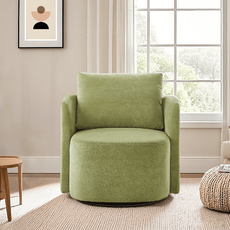 Fauteuil d'appoint rembourré 29,9 po avec base pivotante à 360 ° pour salon, chambre à coucher, bureau ou hôtel