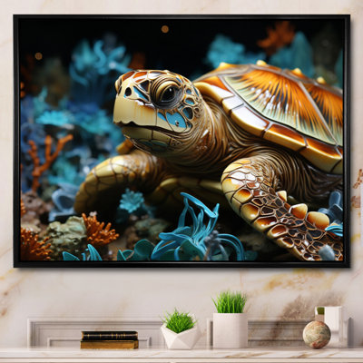 Turtle Serene With Coral In Ocean I " Turtle Serene With Coral In Ocean I "