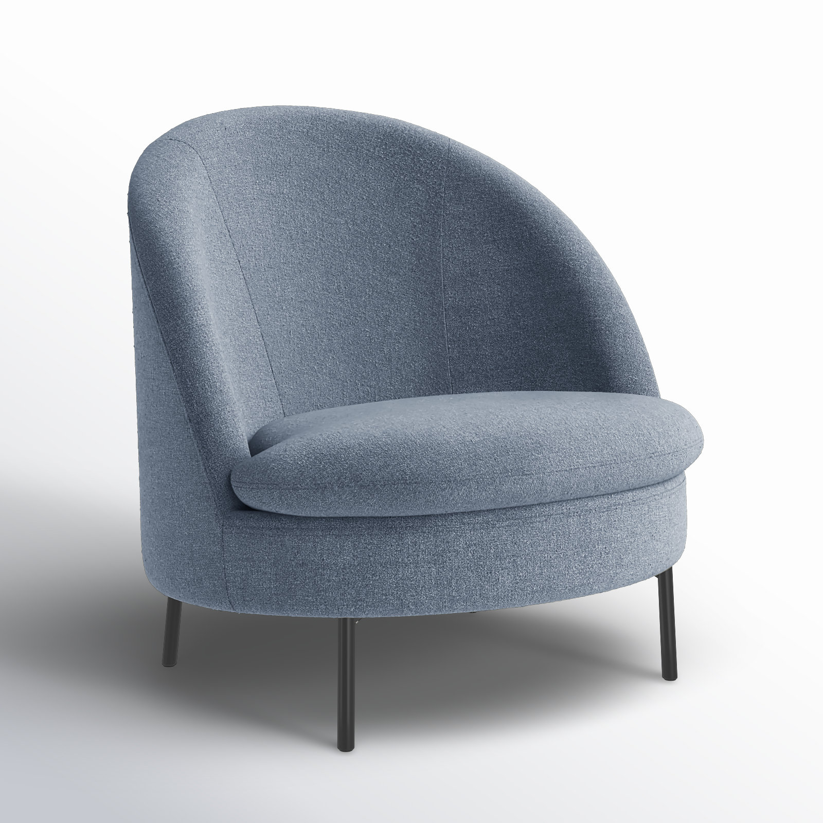 Catana Upholstered Barrel Chair, Nathan Capri Blue Tweed