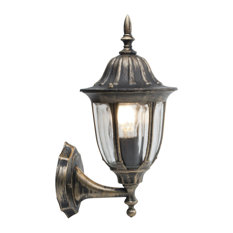 Adielle 35.5cm H Outdoor Armed Sconce, Black/Brushed Gold