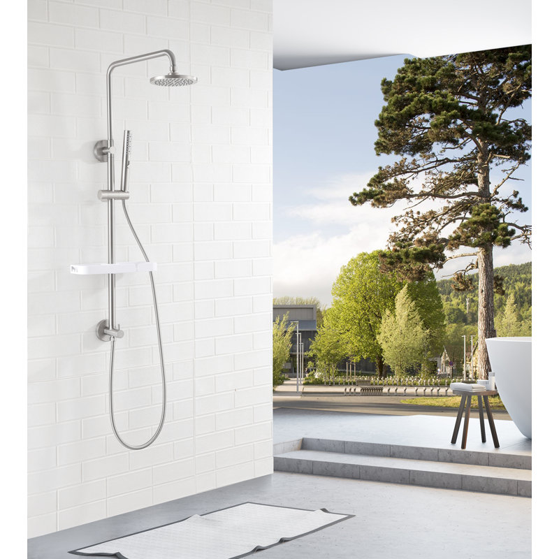 Upgraded Retrofit Shower System – 3-Function Handheld & Rainfall Shower, Adjustable Slide Bar, Easy DIY Installation, NSF Certified, No Need To Replace Valve