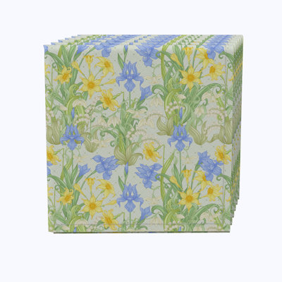 Carnearney 100% Cotton Floral Square Napkin
