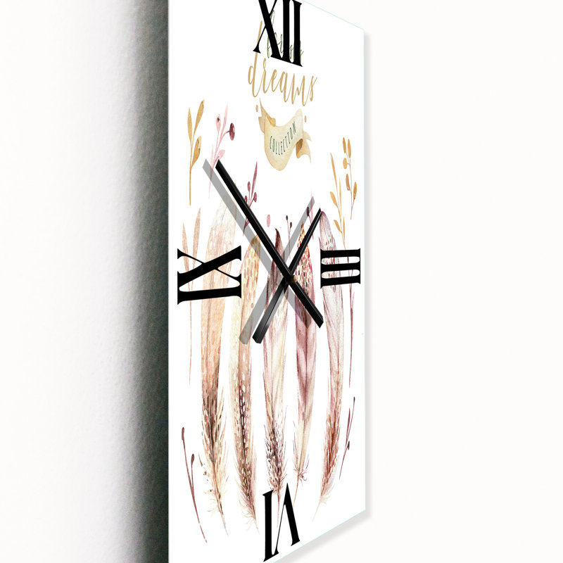Horloge murale Vibrant Feathers, Grand