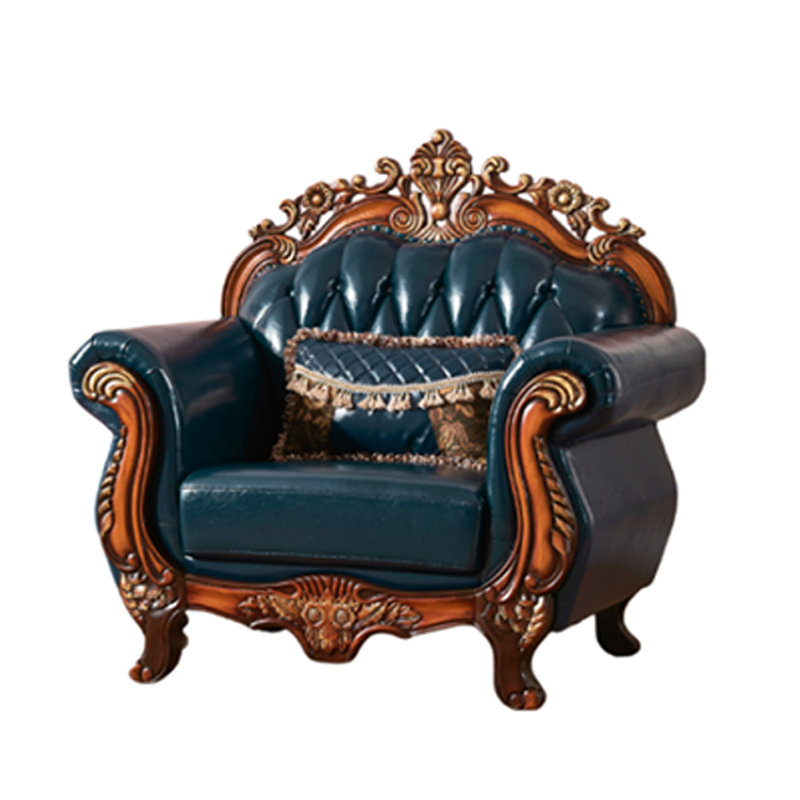 Fauteuil en cuir véritable européen de qualité supérieure en cuir de haute qualité touffeté de 51,1 po de largeur