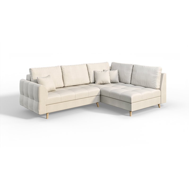 Scandinavian Corner Sofa, Ecru, Right Hand Facing