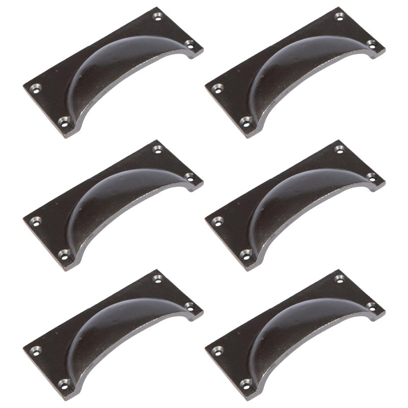 Hammer & Tongs - Rectangular Cabinet Cup Handle - W105mm x H50mm - Raw