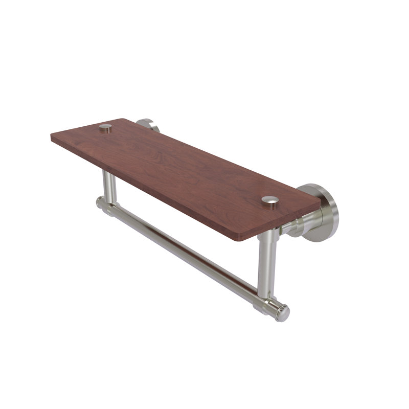 Tablette à support Arviso, Nickel satiné, H 5 po x l 16 po x P 5 po