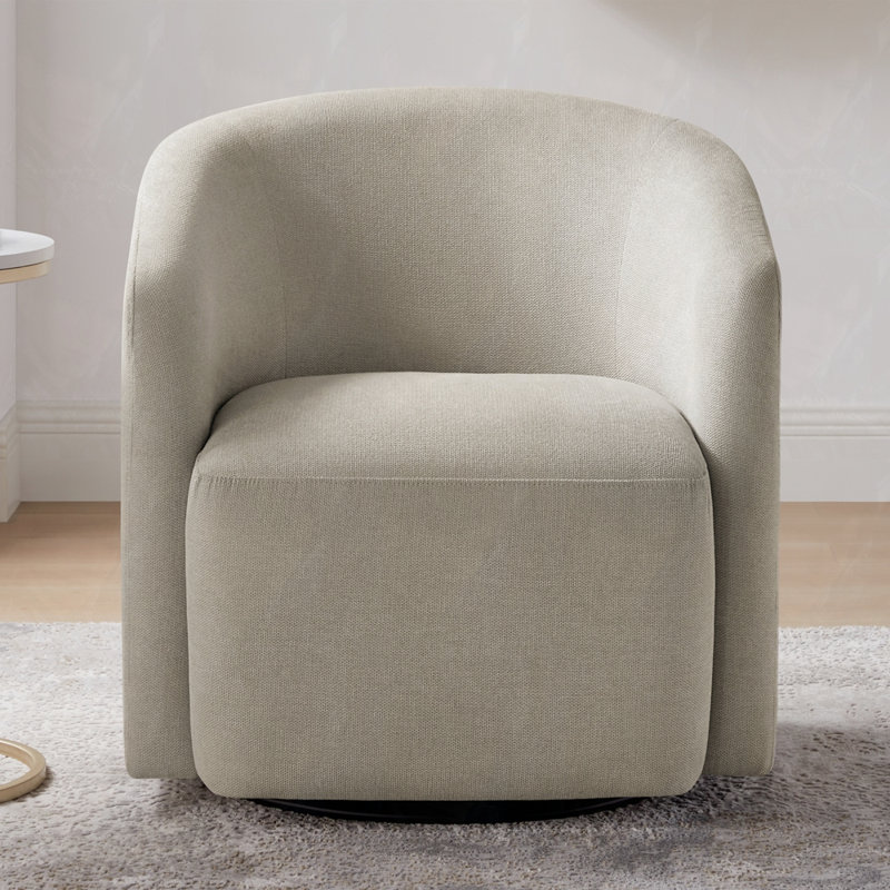 Fauteuil d'appoint pivotant en tissu moderne, Beige