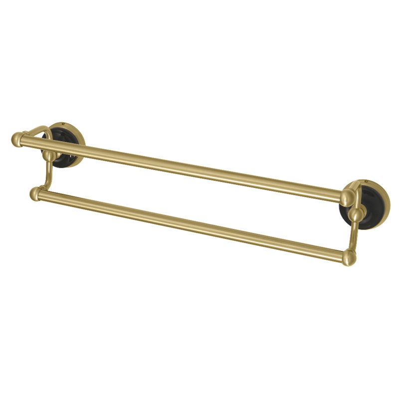 Double barre à serviettes Water Onyx Kingston, Laiton brossé