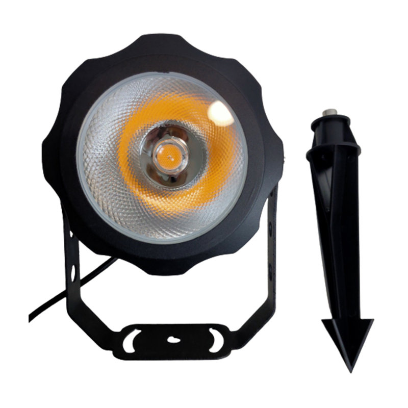 Black Aluminum 12W LED Outdoor Spotlight with Narrow Beam