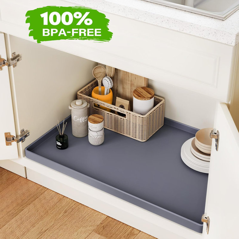 Doublure de tablette imperméable sous l'évier 34 po x 22 po pour la cuisine et la salle de bain