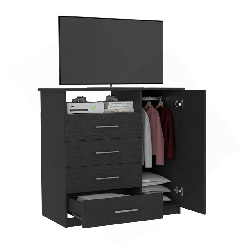 Commode Beaufort, chambre à coucher, noir, Noir