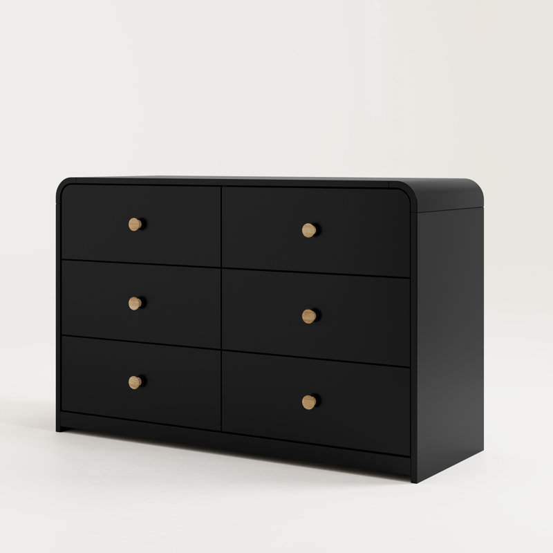 Commode 6 tiroirs Storkcraft Santos, Noir, noir, noir, noir