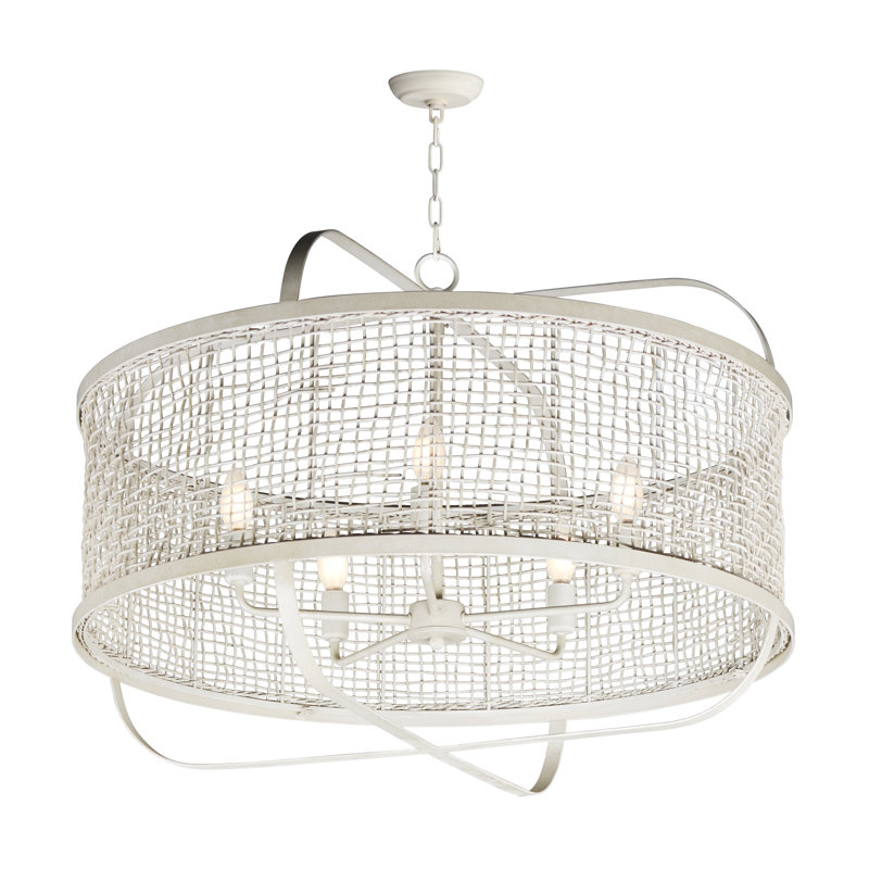 Cestino-Chandelier, Weathered White