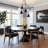 4-Light Arched Dimmable Sputnik Modern Black Linear Chandelier   