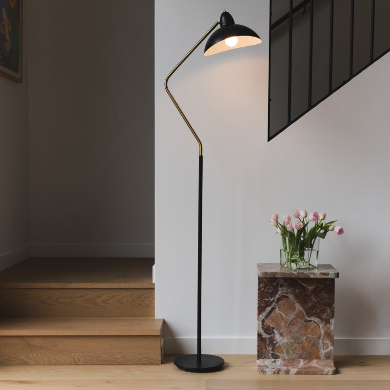 Arcadian Swoop Adjustable Black LED Floor Lamp for Kids