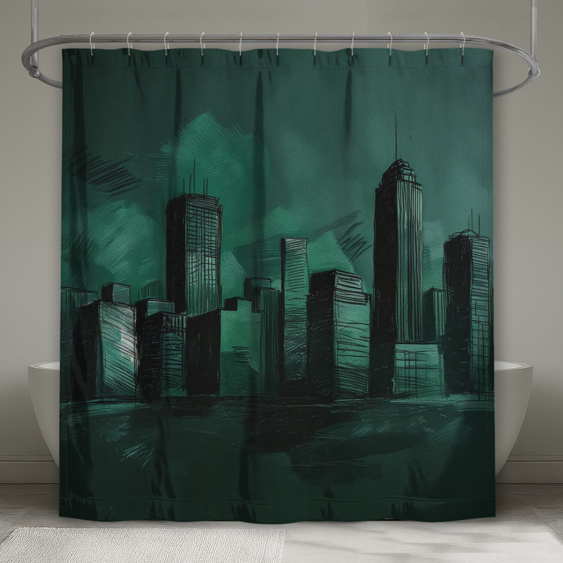 Rideaux de douche Green City Skyline, 70 po L x 93 po H