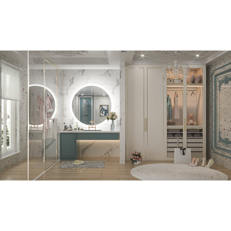 Round Dimmable Anti-Fog LED Vanity Mirror, 40" x 40"