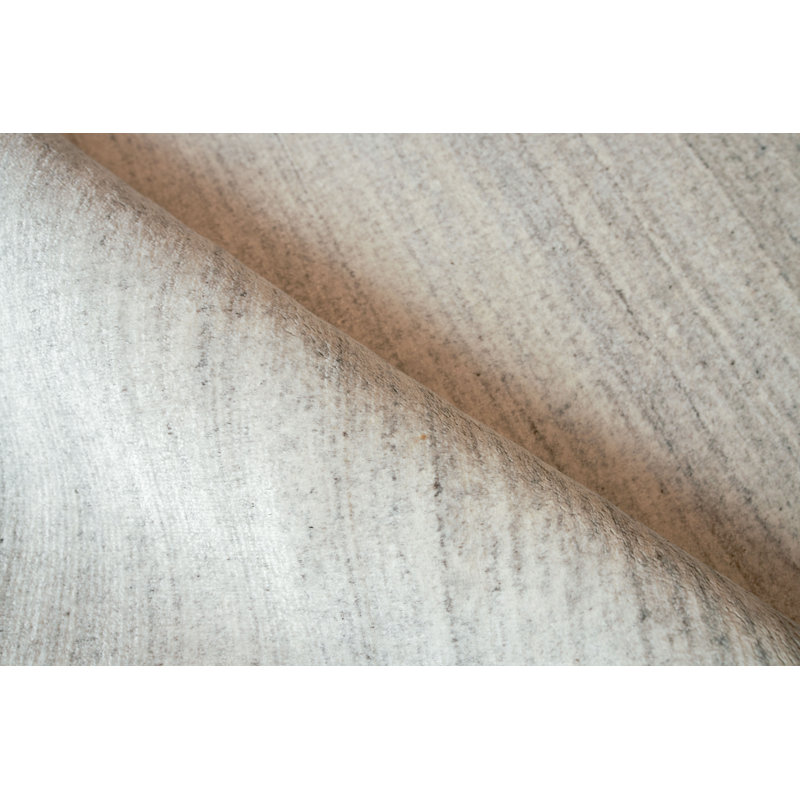 Ambrose Handmade Wool/Bamboo Silk, Beige Area Rug, Rectangle 8' x 10', Ivory/Gray