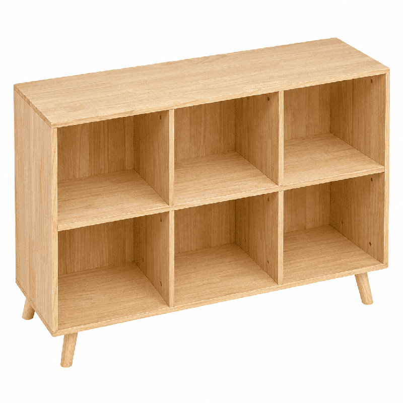 Bibliothèque à 6 cubes en bois massif