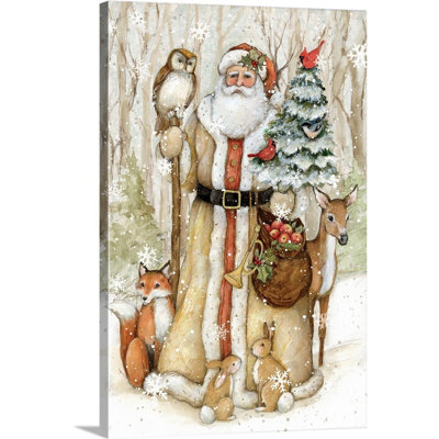 «Meadowbrook Woodland Santa» par Susan Winget - peinture sur toile tendue