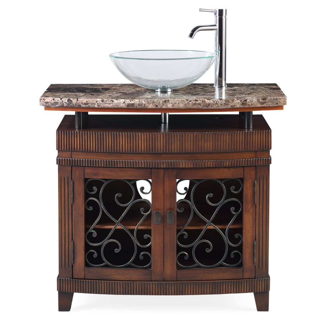 Burchfield 36'' Single Bathroom Vanity with Stone Top Fleur De Lis Living