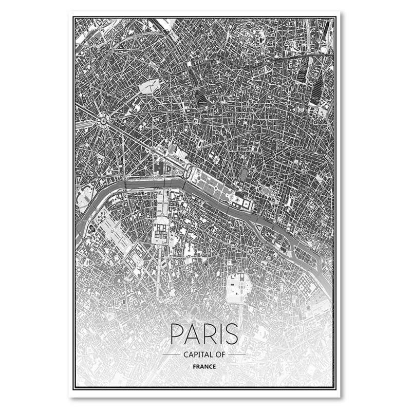 Leinwandbild Map Of Paris