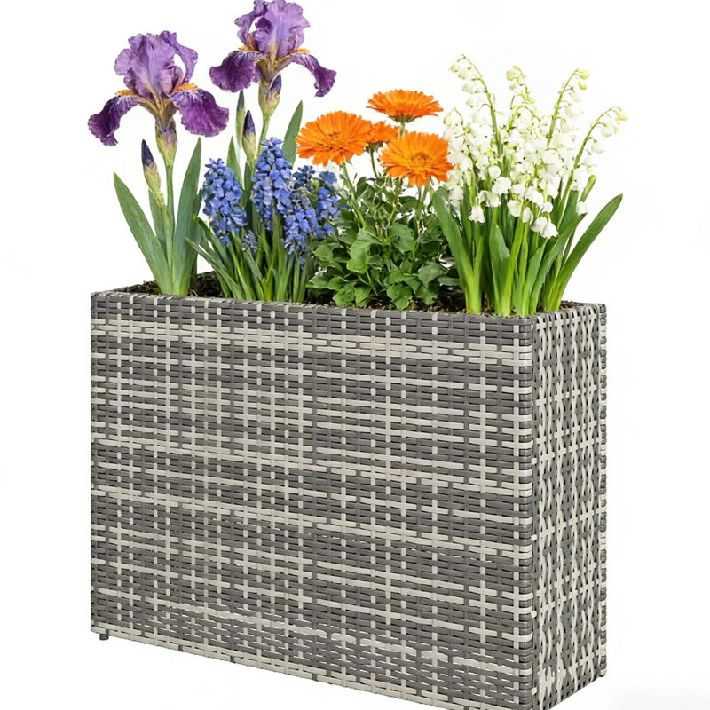 Patio Elevated Planter Box,Raised Garden Bed, Gray