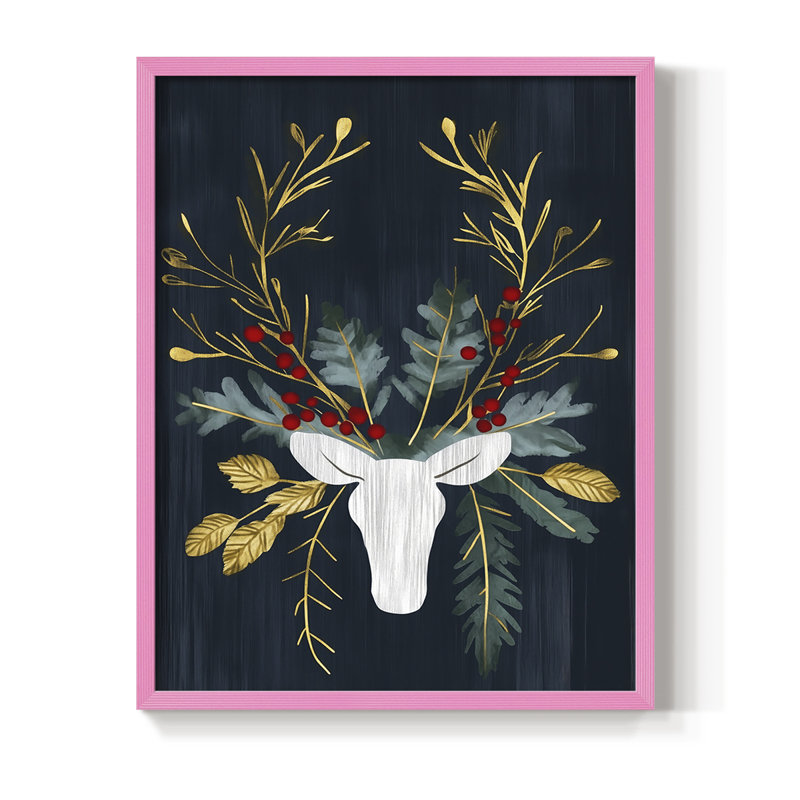 Reproduction encadrée - bois massif, H 21 po x l 17 po, Rose