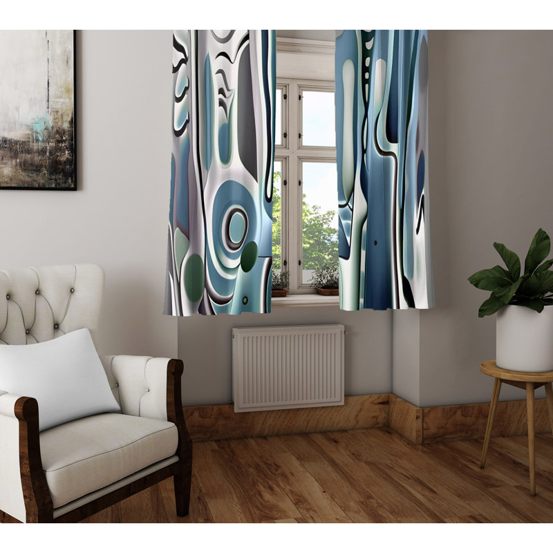 Paire de rideaux semi-transparents en polyester Balliet, L 20 po x L 52 po